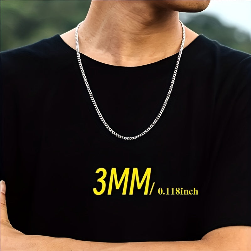 1pc Chaine Homme 3/5/7mm Titane