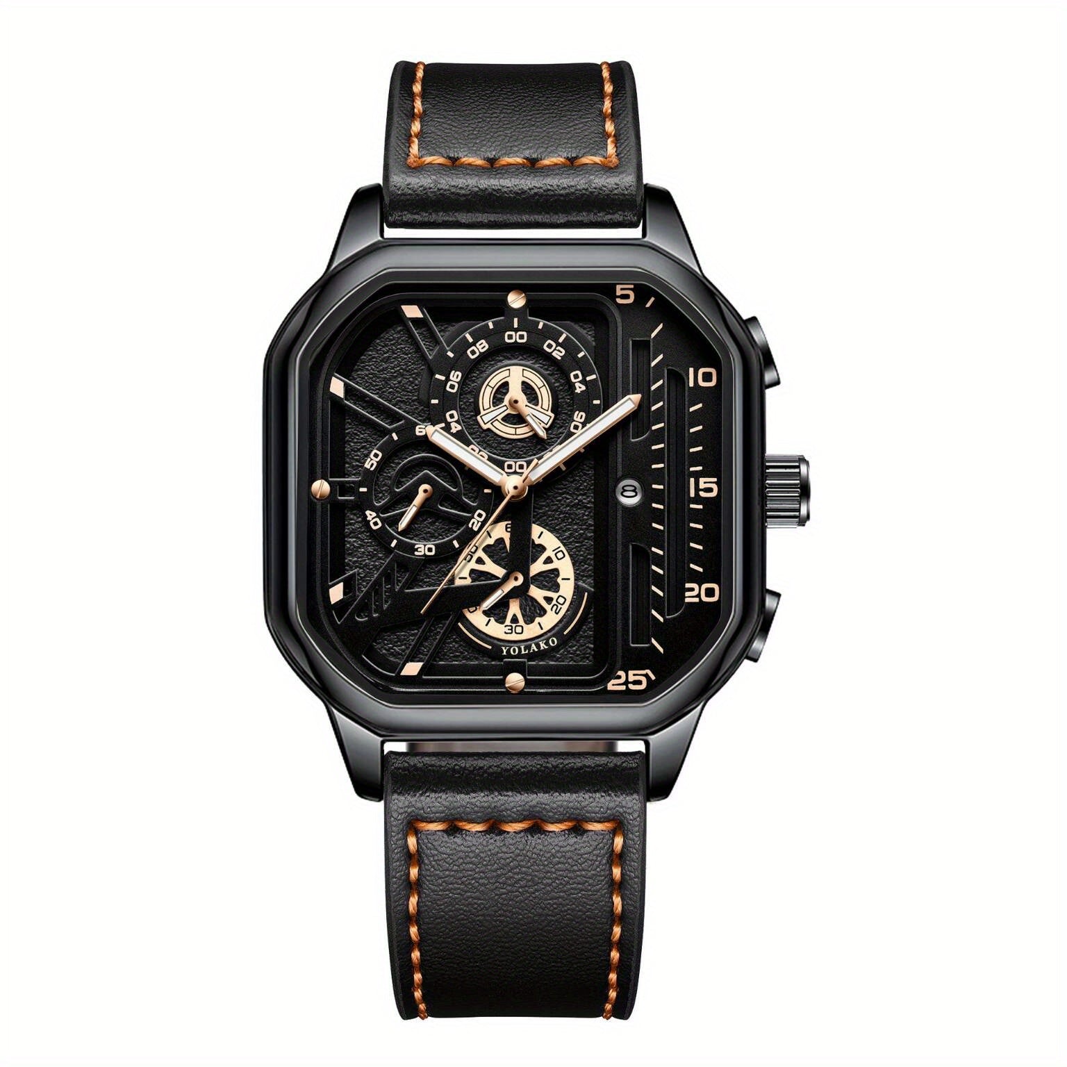 Montre de sport homme en cuir