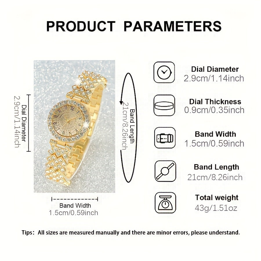 Montre et bracelet imitation diamant or