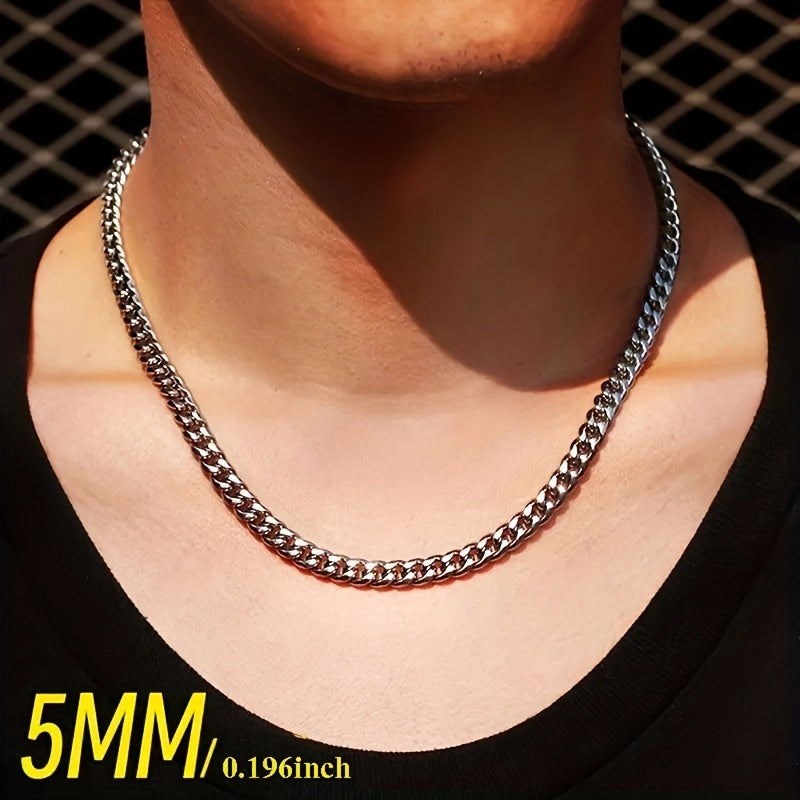 1pc Chaine Homme 3/5/7mm Titane
