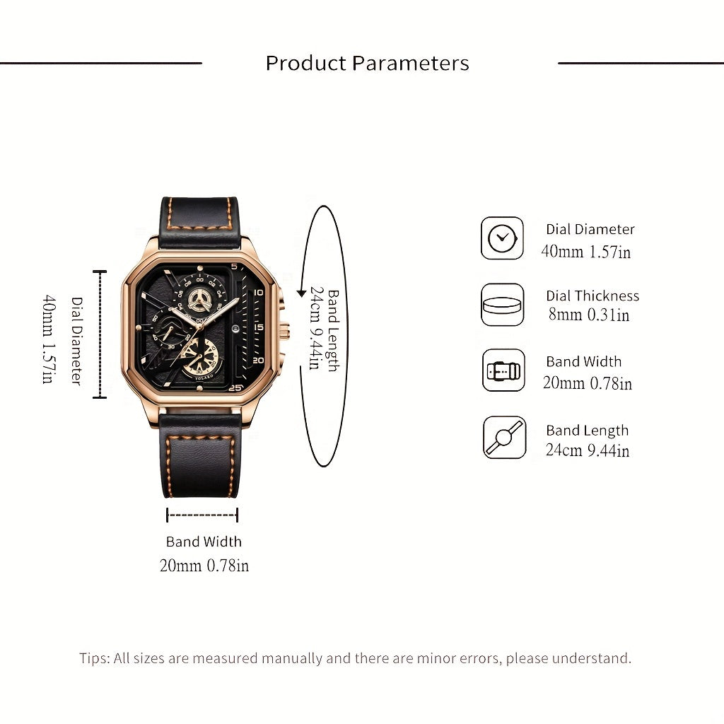 Montre de sport homme en cuir