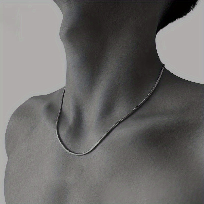 1Pc Chaine Homme Collier A Maillons Acier
