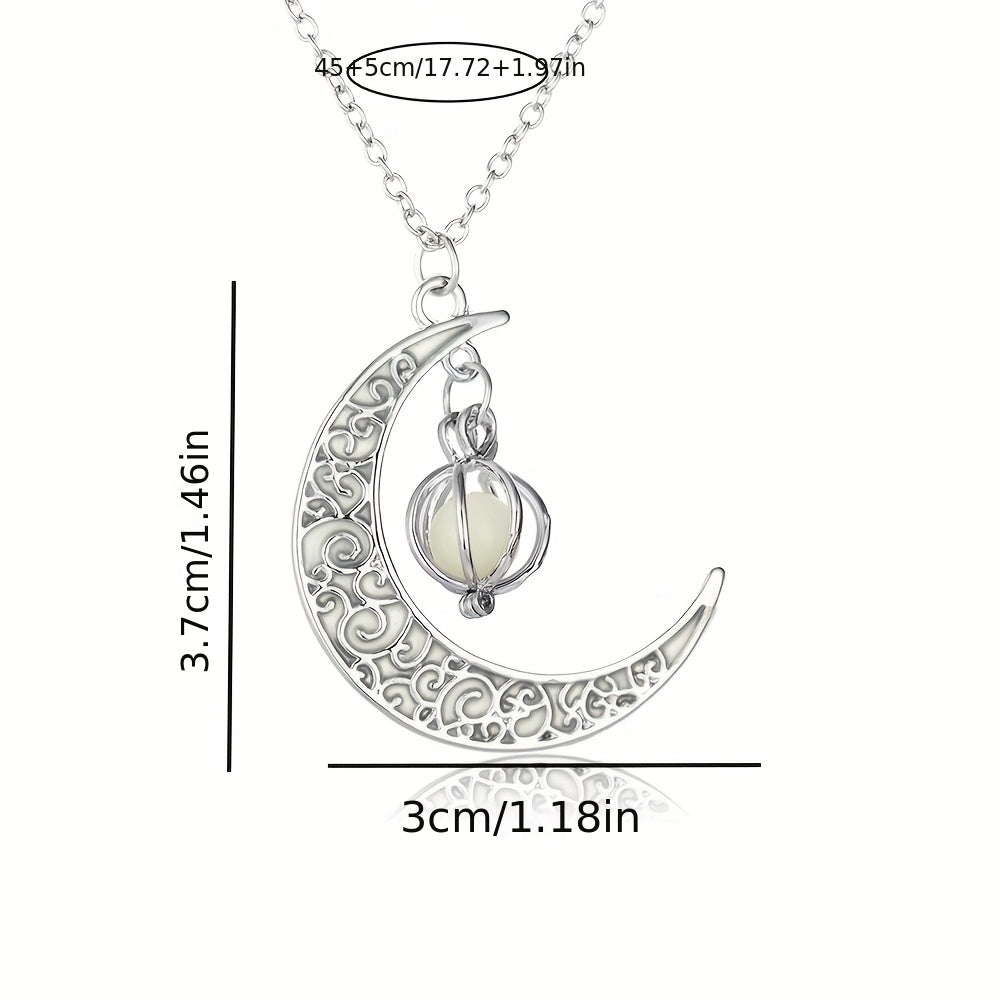 Collier Lune Brille Dans Le Noir Unisexe
