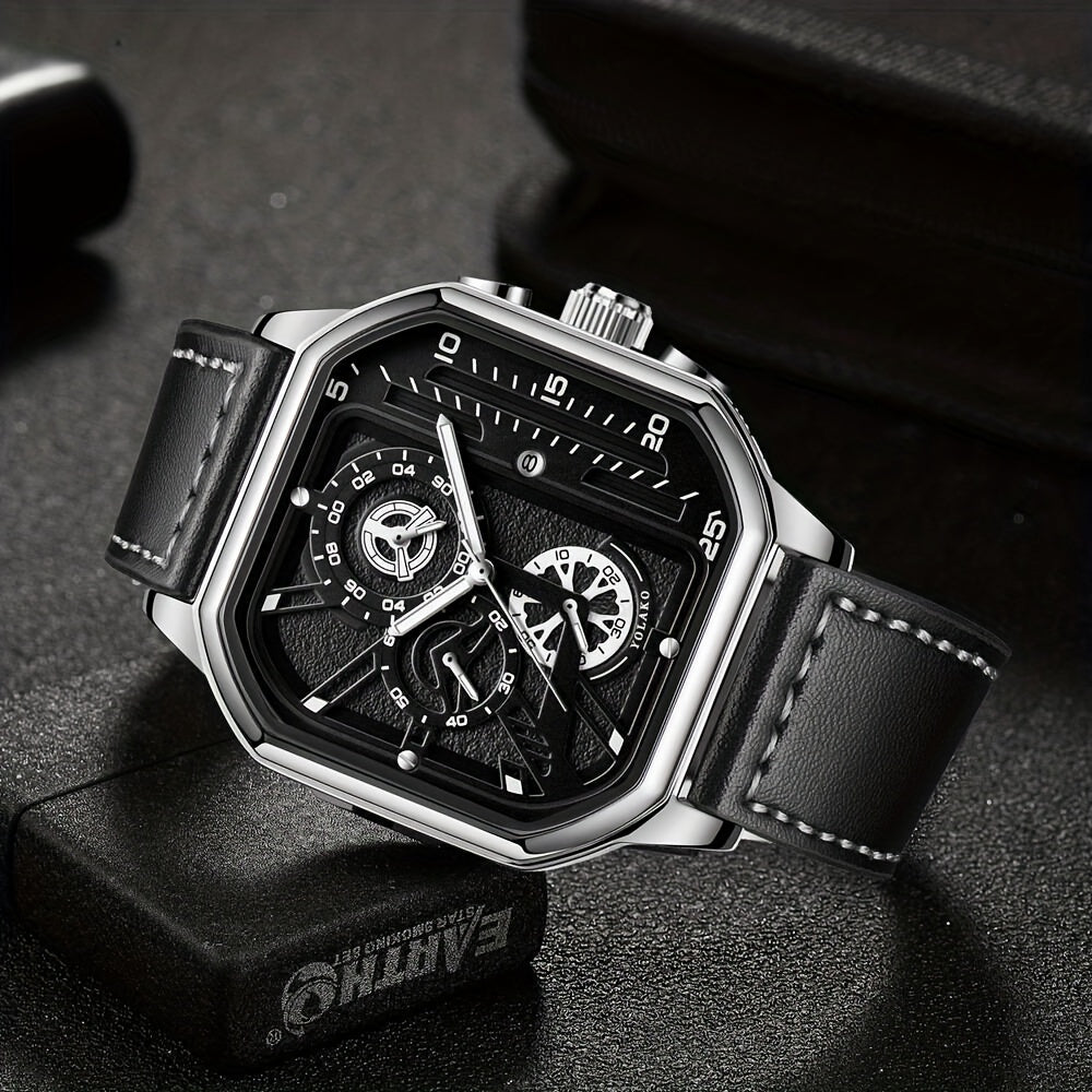 Montre de sport homme en cuir