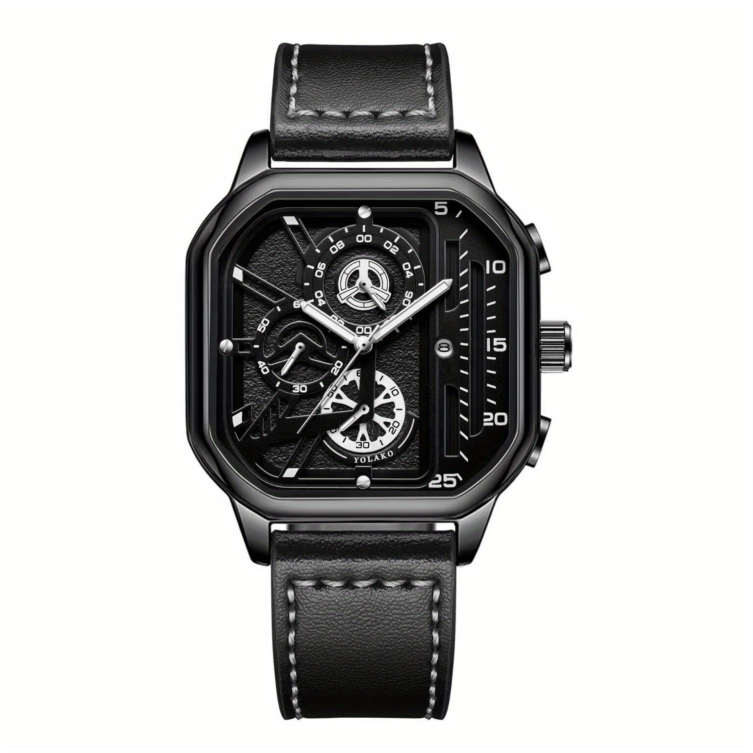 Montre de sport homme en cuir