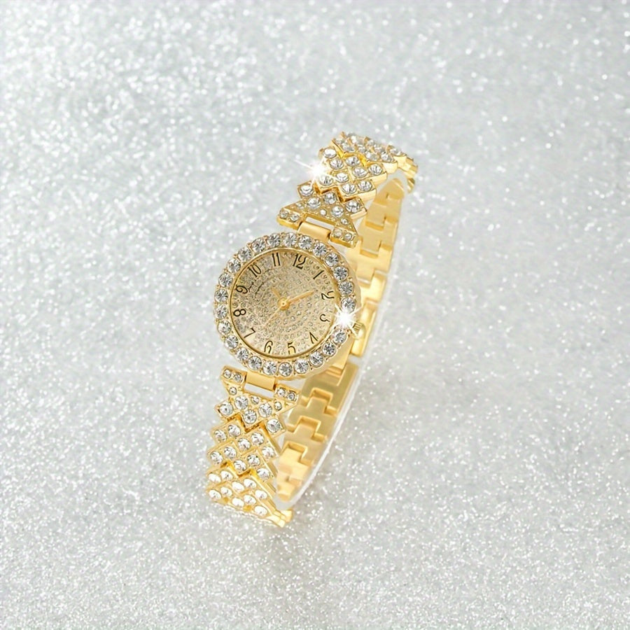 Montre et bracelet imitation diamant or