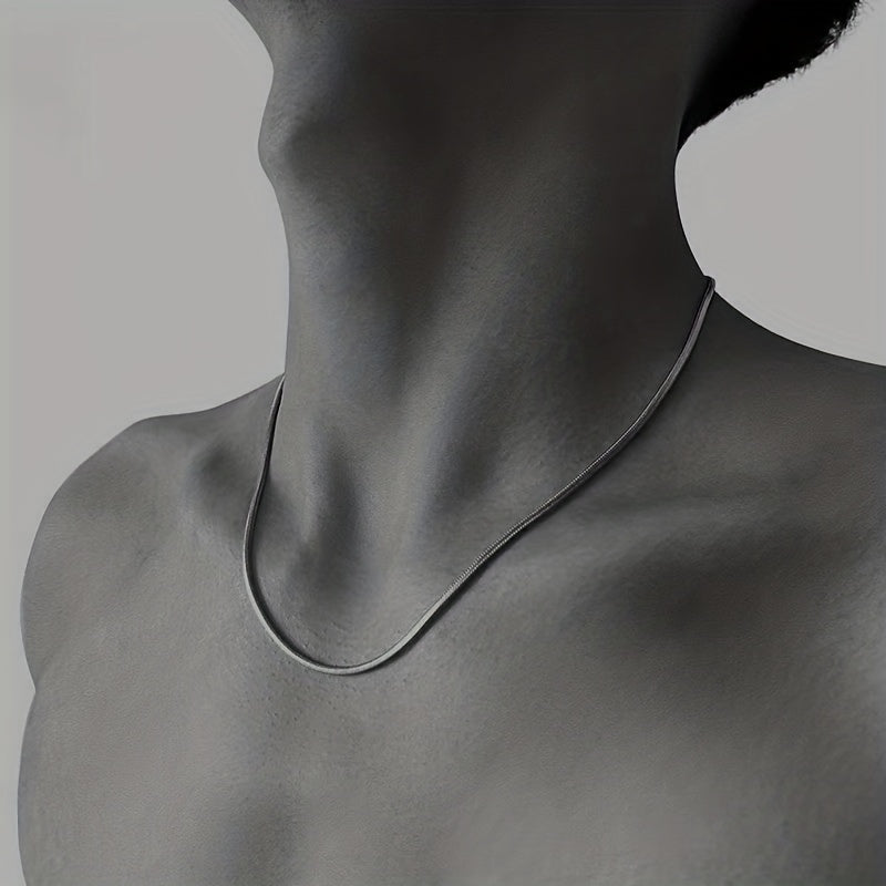 1Pc Chaine Homme Collier A Maillons Acier