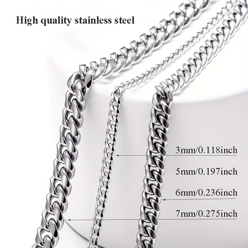 1pc Chaine Homme 3/5/7mm Titane