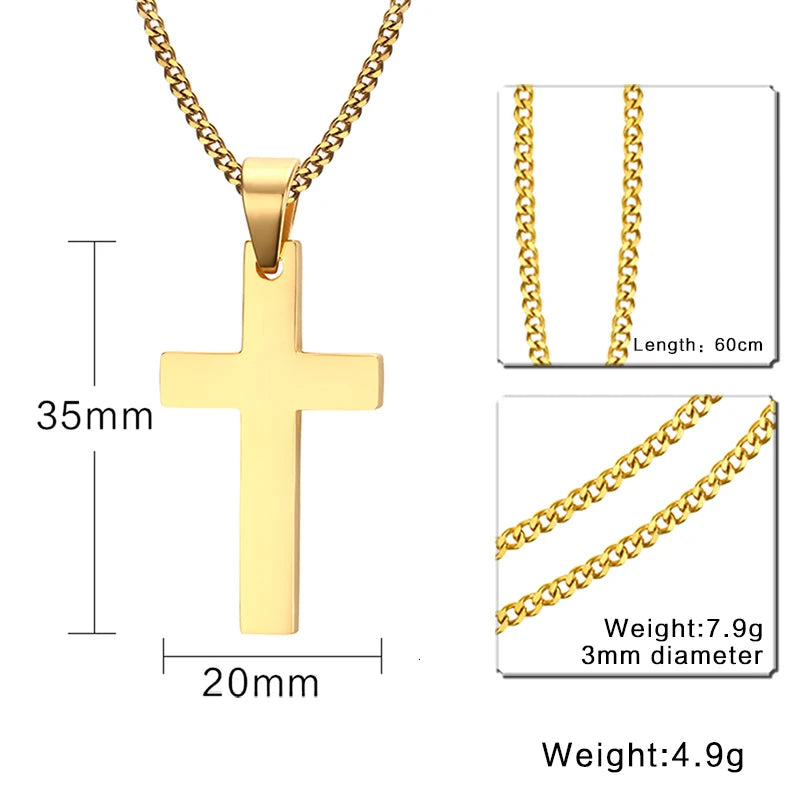 Chaine Homme Croix or/argent/noir Collier