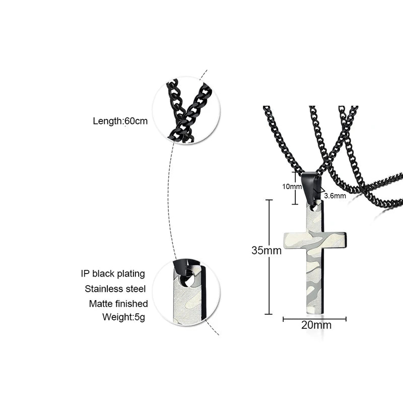 Chaine Homme Croix or/argent/noir Collier