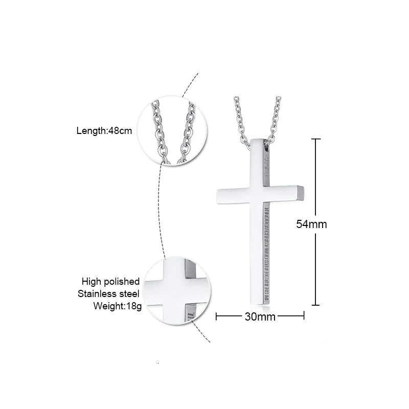 Chaine Homme Croix or/argent/noir Collier