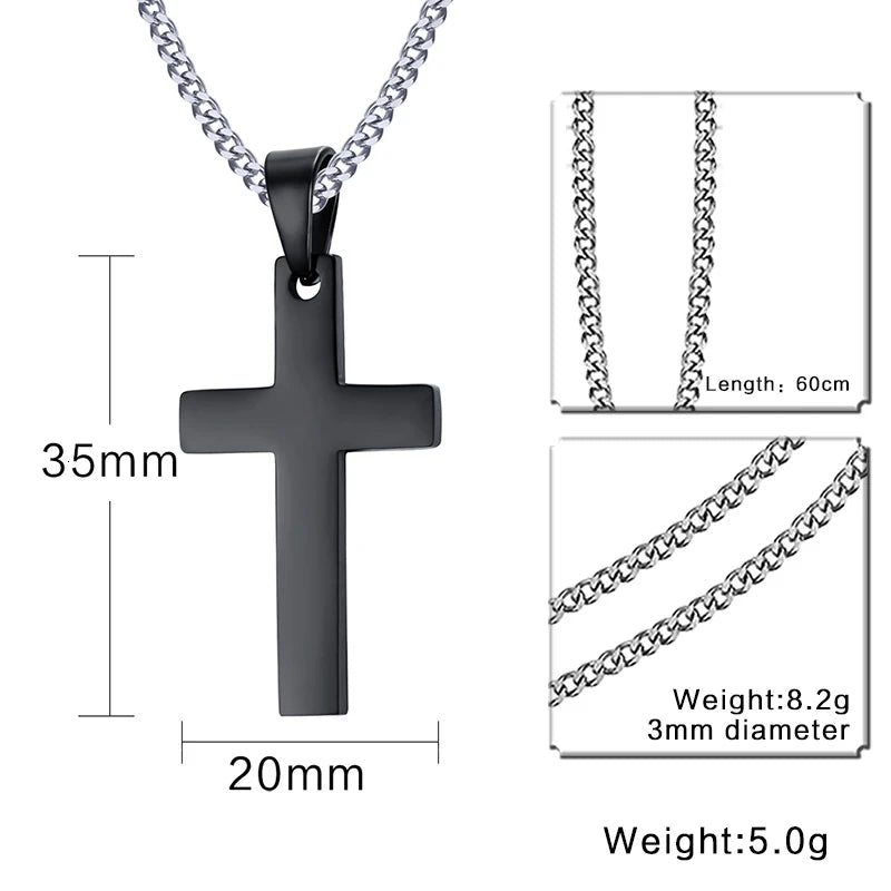 Chaine Homme Croix or/argent/noir Collier