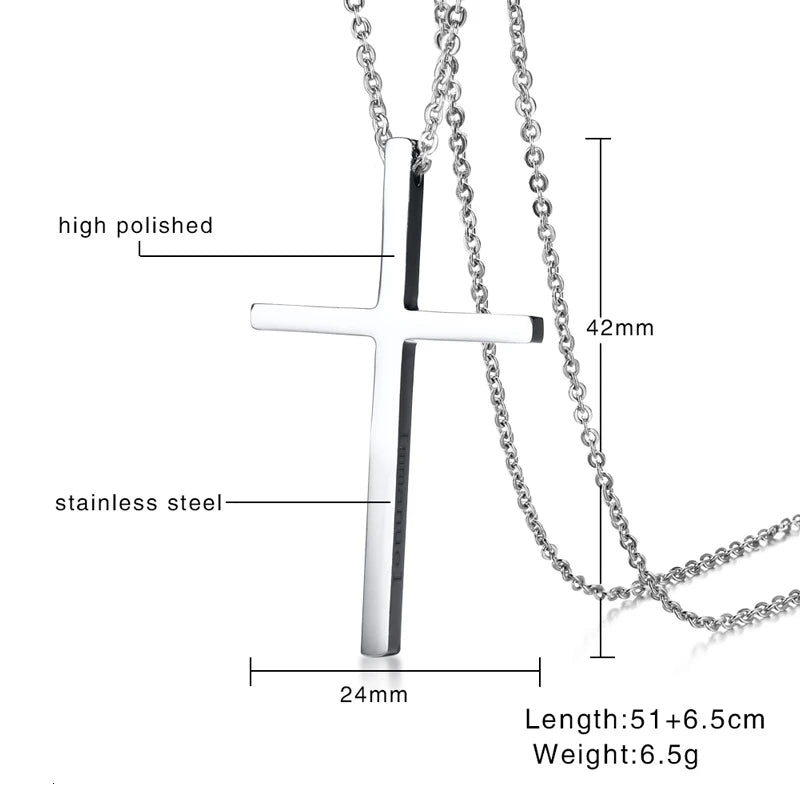 Chaine Homme Croix or/argent/noir Collier