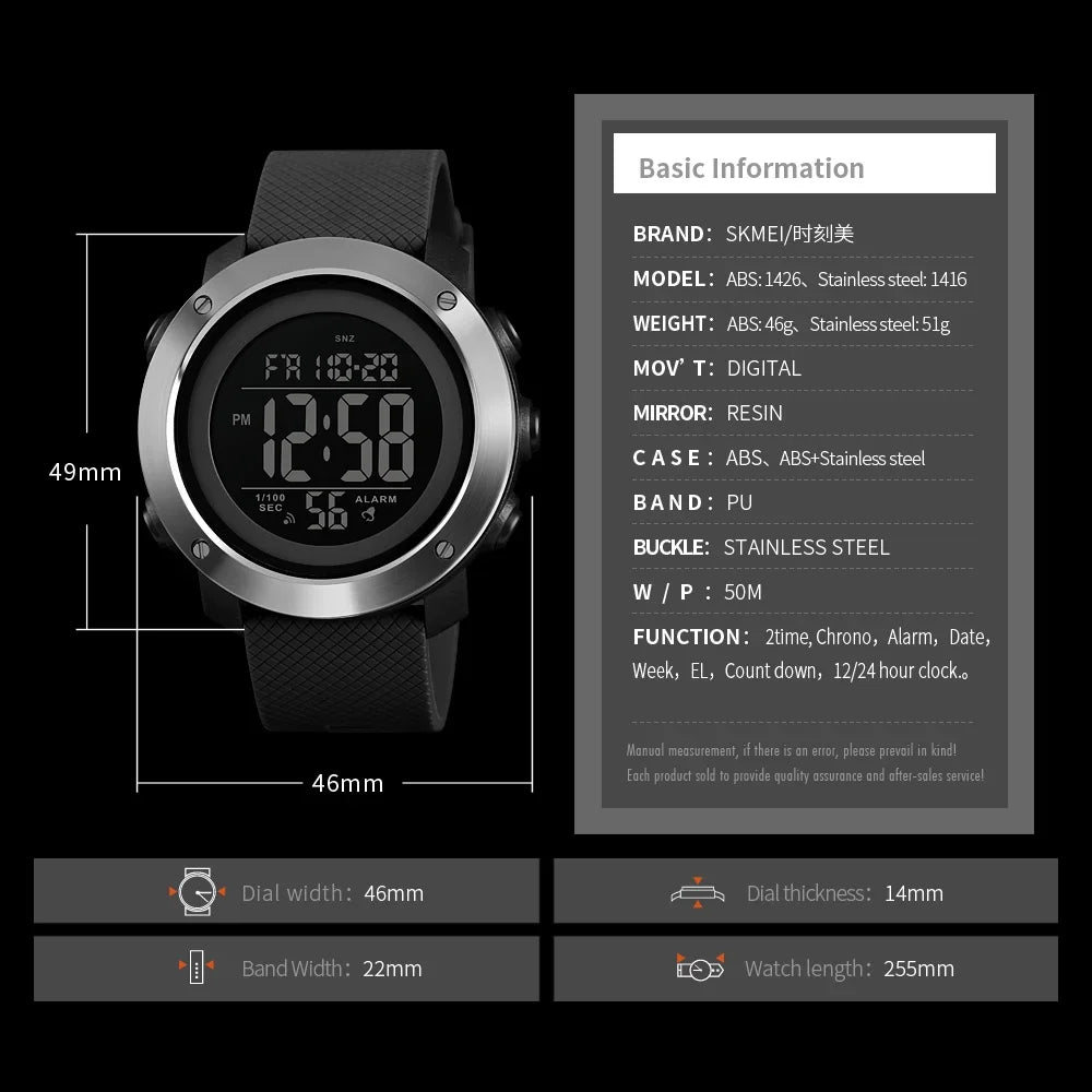 Montre Homme Décontracté Etanche Numérique