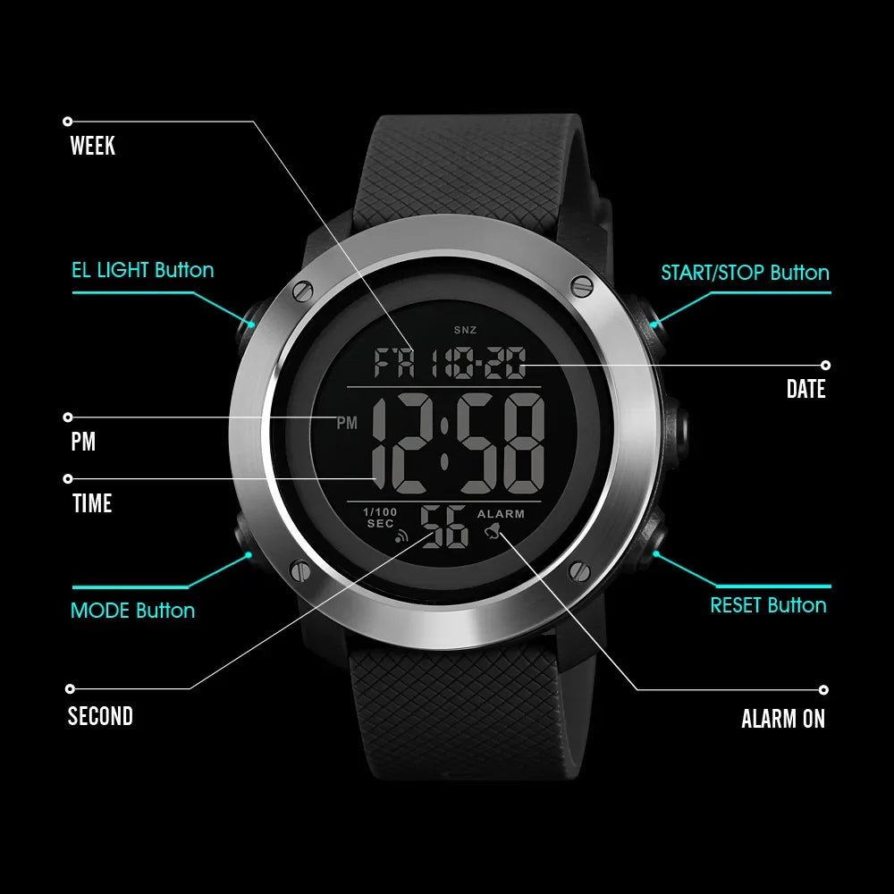 Montre Homme Décontracté Etanche Numérique
