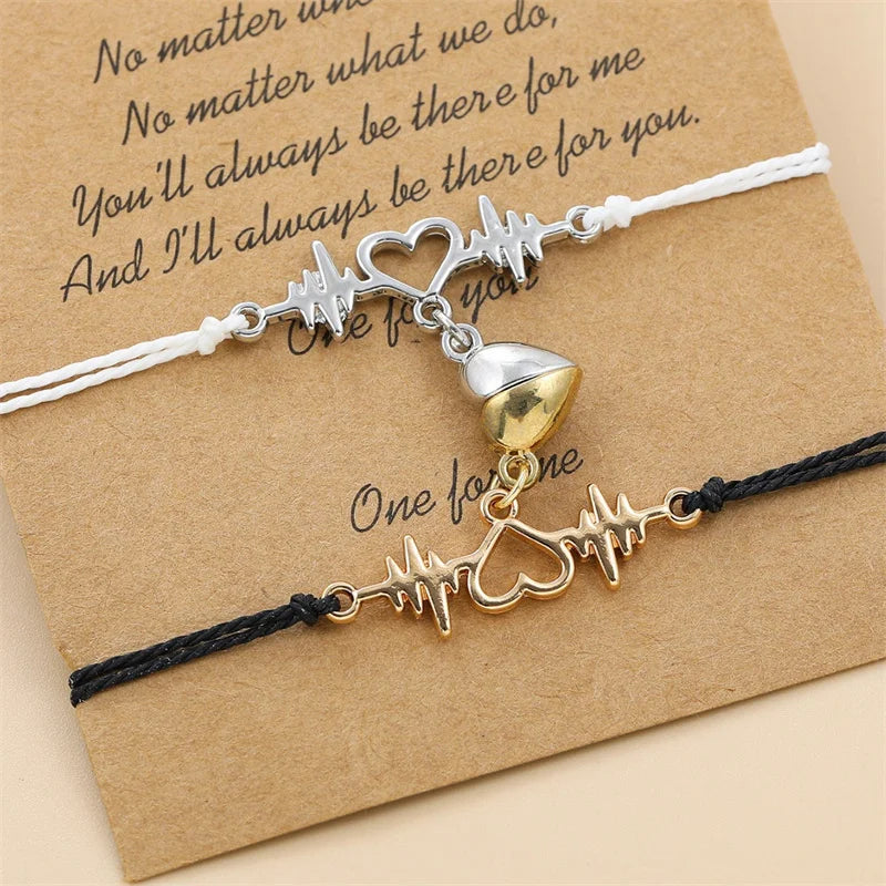 2pcs bracelets couple saint valentin