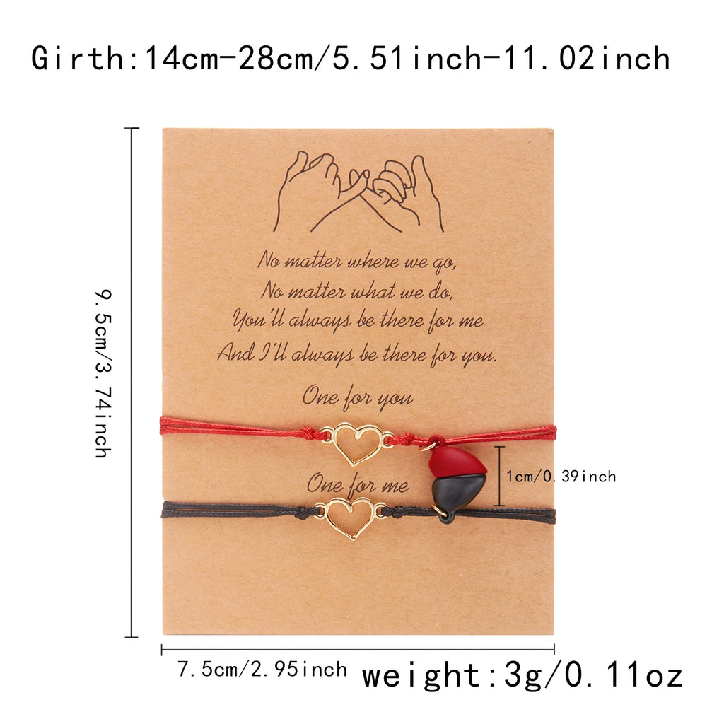 2pcs bracelets couple saint valentin