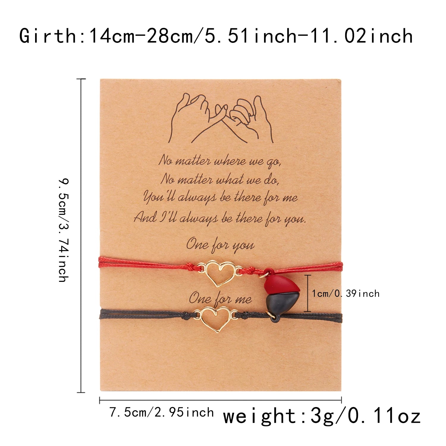 2pcs bracelets couple saint valentin