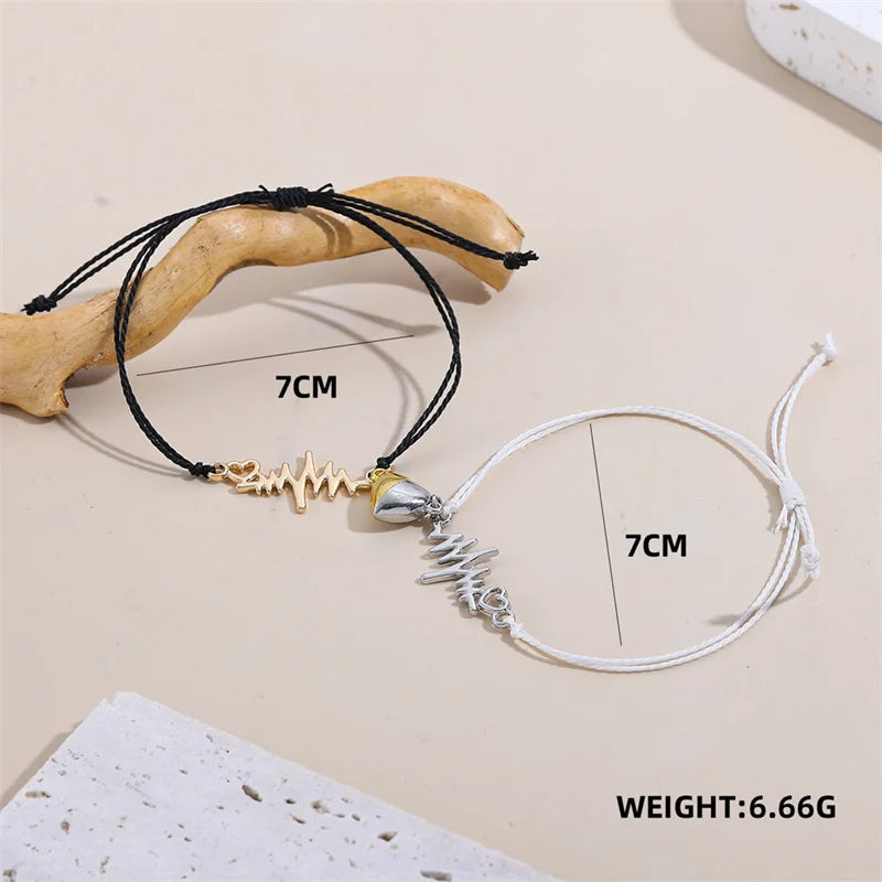 2pcs bracelets couple saint valentin