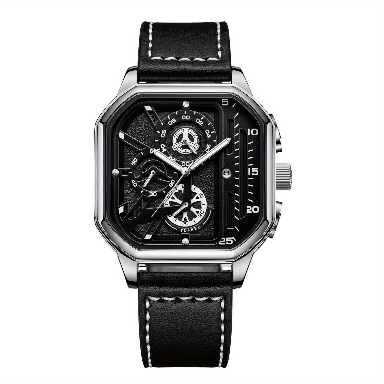 Montre de sport homme en cuir
