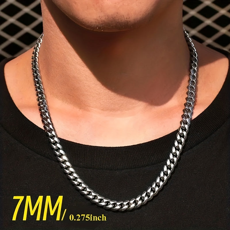 1pc Chaine Homme 3/5/7mm Titane
