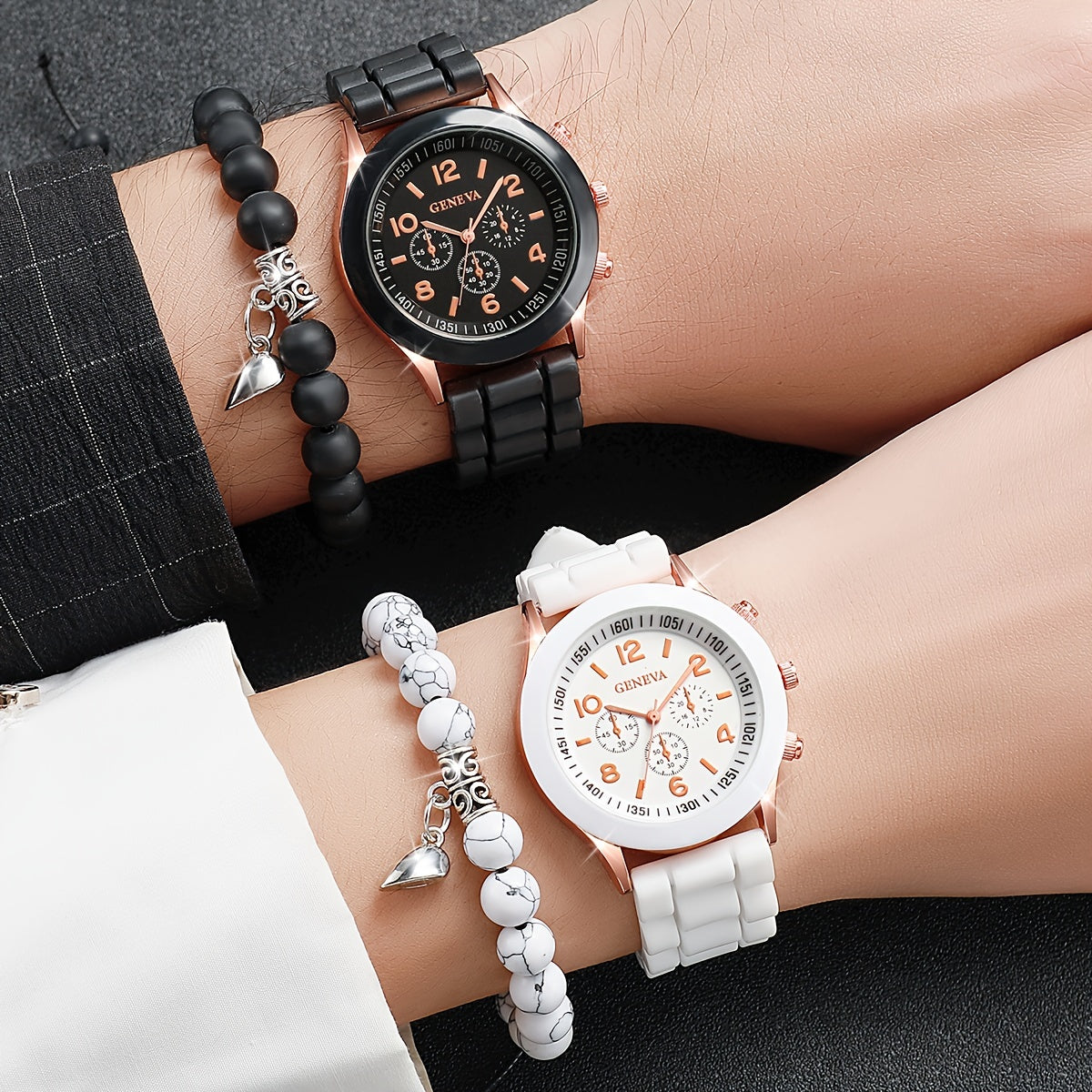 Montres et bracelets coeur couple saint valentin