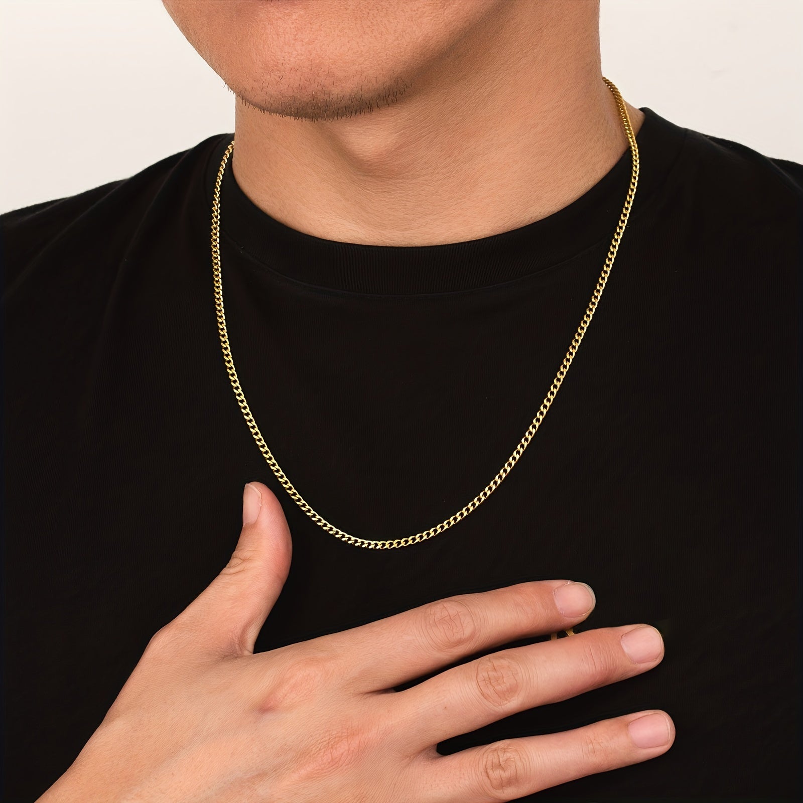 1pc Chaine Doré Homme