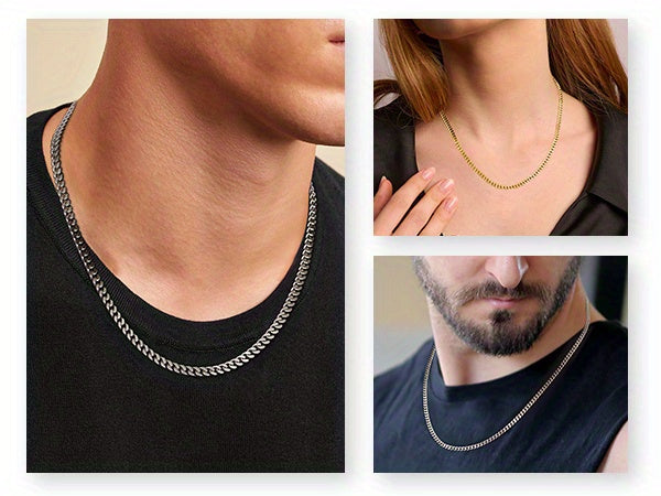 1pc Chaine Doré Homme